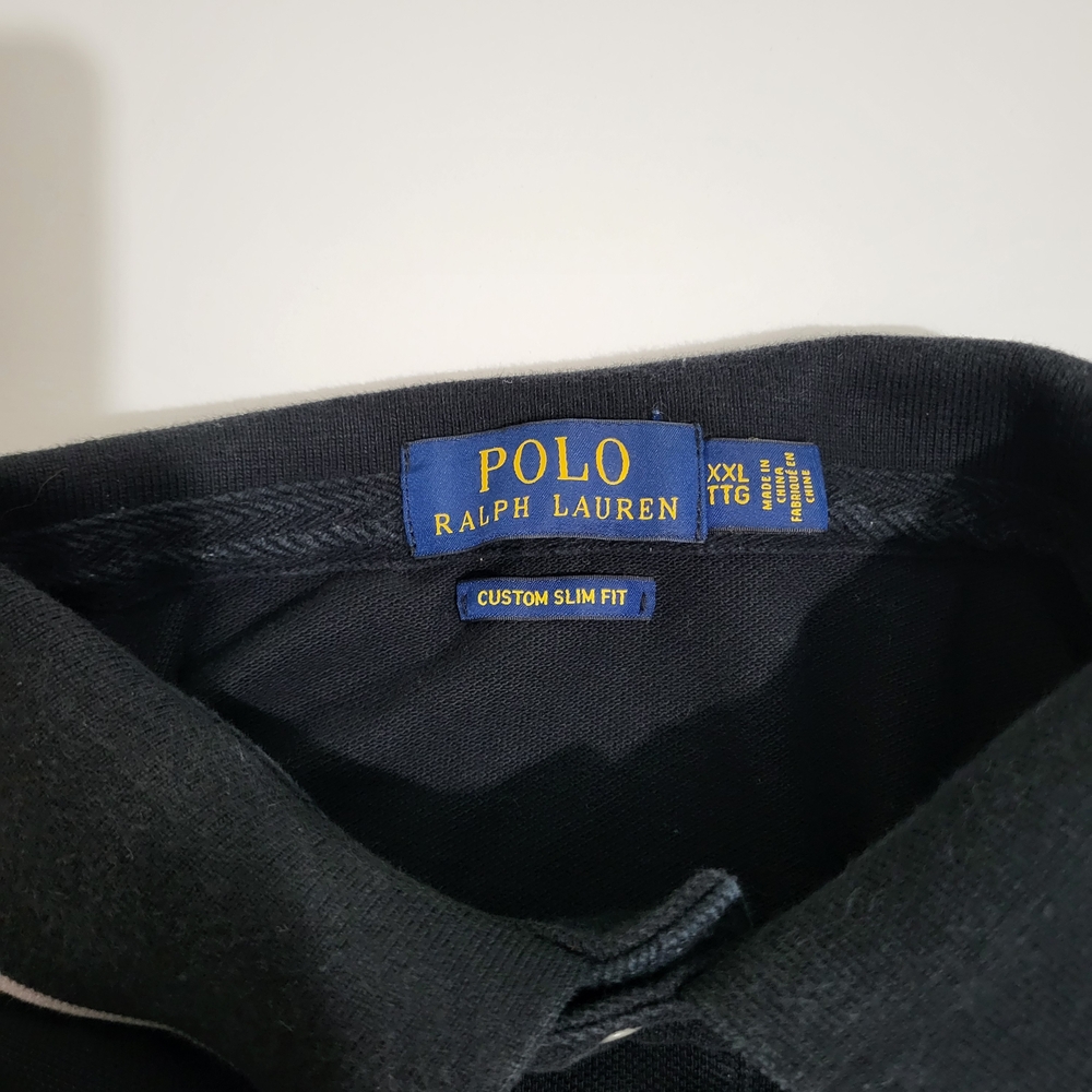 Polo Ralph Lauren Las Vegas Custom Slim Fit Polo Shirt XXL Black Gold - Picture 9 of 9
